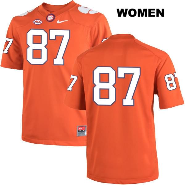 Women's Clemson Tigers #87 D.J. Greenlee Stitched Orange Authentic Nike No Name NCAA College Football Jersey OHM4746VU